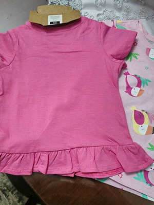 Cool Club 2 καινούργιες κοντομάνικες ροζ μπλούζες 12-18 μηνών