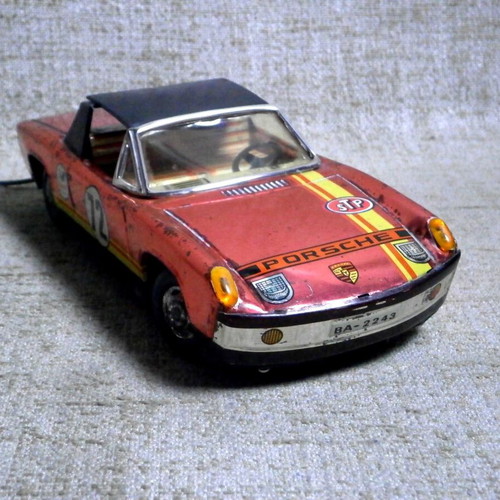 Porsche 914 A. Ananiadis Tin Toy new with battery box and vintage remote control