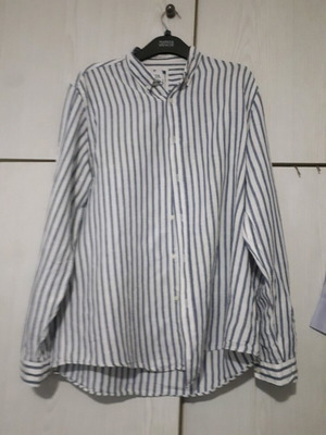 Men's striped Zara shirt size L like new, blue white