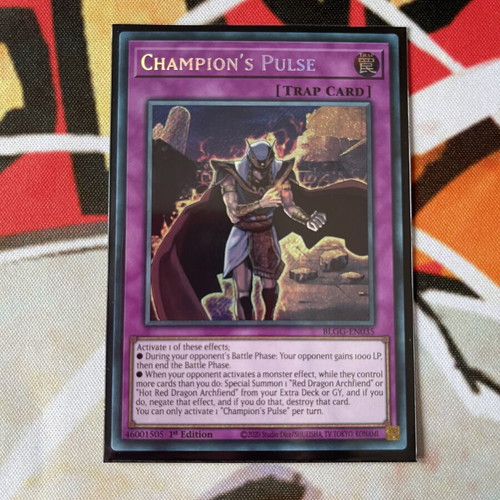 Yugioh Champion’s Pulse Secret Rare card near mint