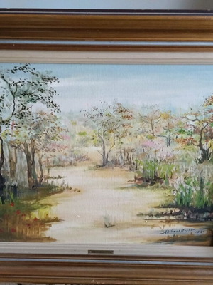 Painting used, spring landscape 65x55