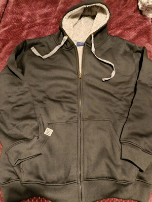 Men's jacket Large new with fur lining, black