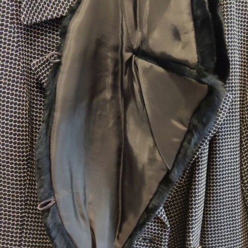 FIDELE jacket with fur like new, black and brown
