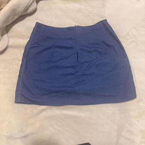 Skirt used, size S, blue with hole in back