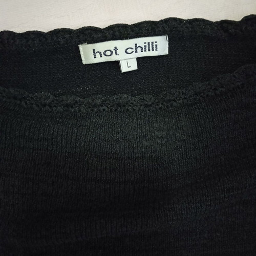 Hot chilli thin summer knitted blouse black medium used