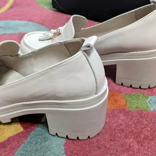 Gianna Kazakou leather loafers used, beige, size 38