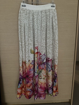 Παντελόνα BSB με floral print μέγεθος XS σαν καινούργιο, άσπρη και πολύχρωμη