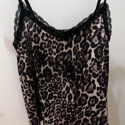 Zara leopard print top like new, one size, black and brown