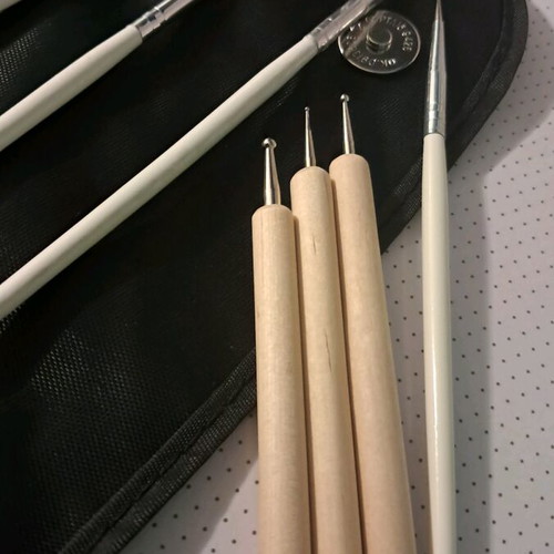 Nail Art Brush Set like new with various nail products