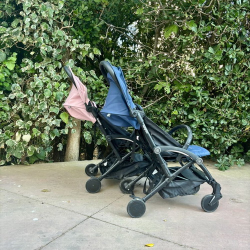 Bumprider Connect 3 twin strollers like new, pack of 2, pink and blue