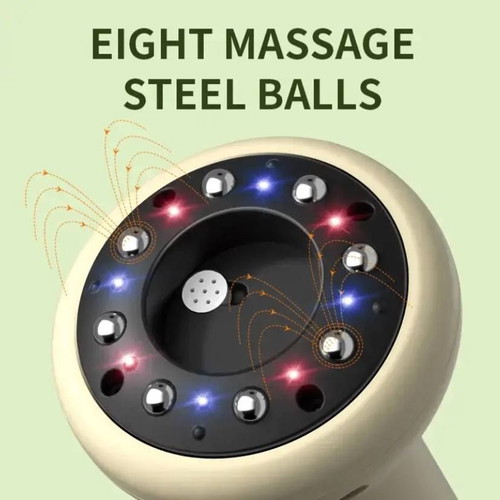 Electric massager new with 9 speeds, heating function and 8 steel balls