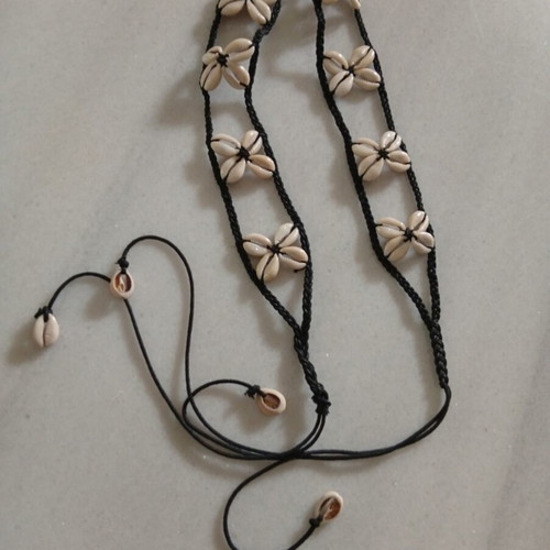 Handmade boho belt with real shells macrame style, like new