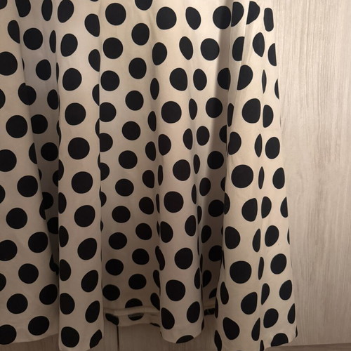 Forel Strapless Dress Used, Black and White Polka Dot with Fuchsia Detail EU 40