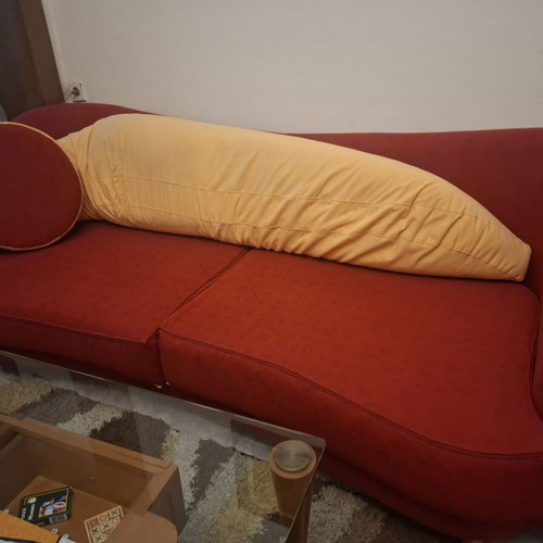 Sofa set like new, two pieces with cushions and two coffee tables