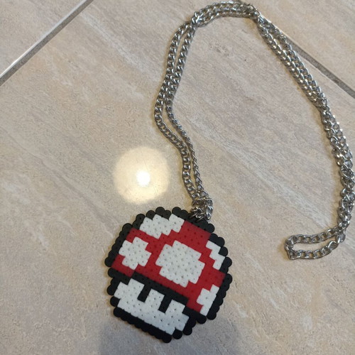 Super Mario necklace, silver color