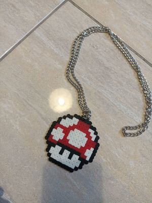 Super Mario necklace, silver color