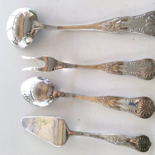 Vintage silverplated cutlery set 50 pieces Kings Pattern