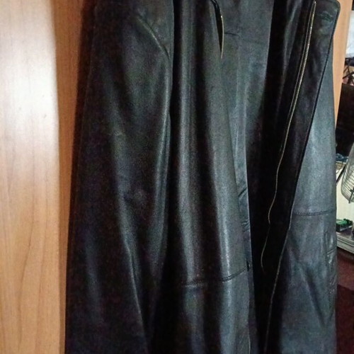 Leather jacket, black, size 5XL