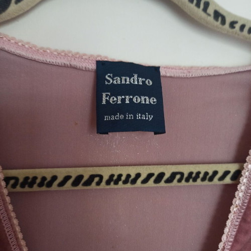 Pink velour knitted sleeveless blouse Sandro Ferrone like new, size Large
