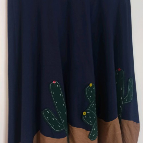 Blue skirt in A-line with cactus designs, like new, one size
