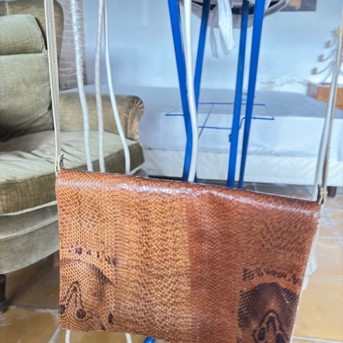 Leather shoulder bag used, genuine leather with large capacity