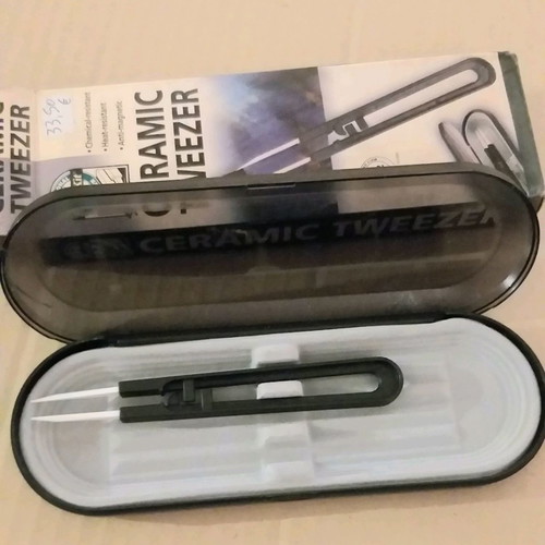 Ceramic tweezer for electronic contacts with case new