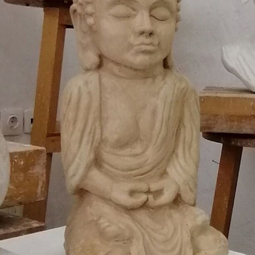 Handmade Buddha sculpture made of plaster 30cm new