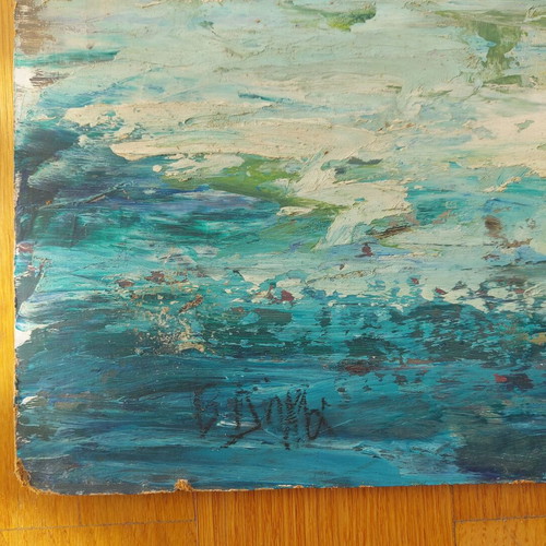 Impressionist oil painting by Voula Dogia used, 1960, Thessaly