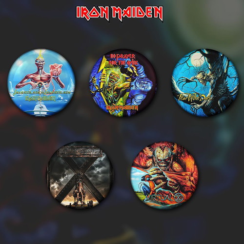 Iron Maiden pin set 17 pieces 3cm new