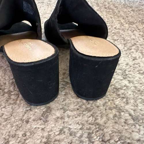 Christian Siriano women's mules like new, black faux suede, size 39