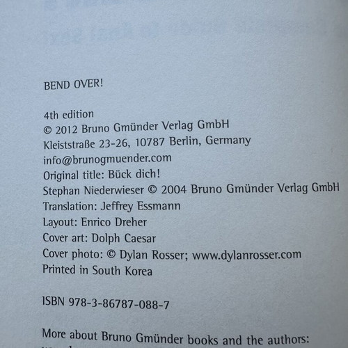Bend Over The Complete Guide to Anal Sex book like new, English