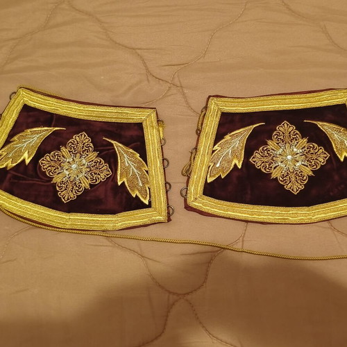 Handmade Gold-Embroidered Luxury Liturgical Vestment Set like new