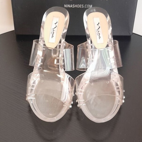 Mules Nak transparent plastic heel 10 cm size 39 like new