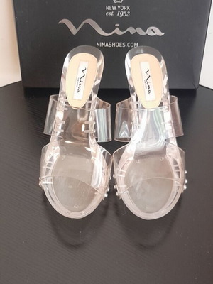 Mules Nak transparent plastic heel 10 cm size 39 like new