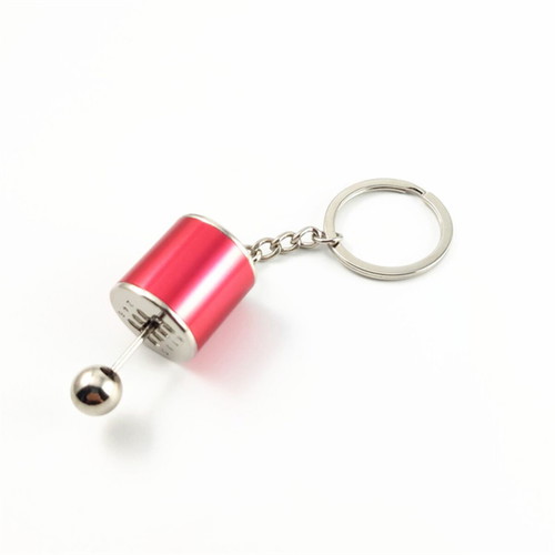 Gear shift lever keychain, fuchsia color