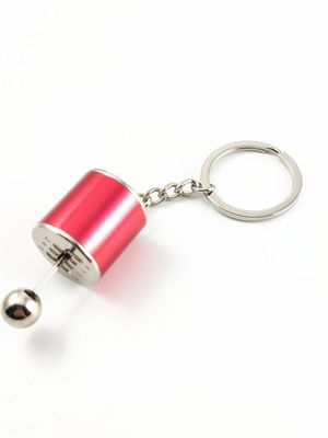 Gear shift lever keychain, fuchsia color