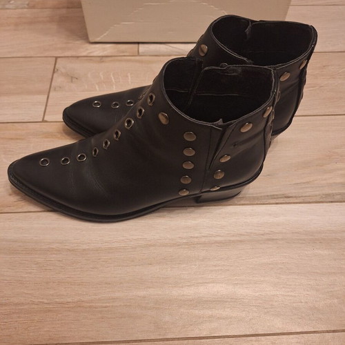 ALE leather ankle boots used, black size 40 with studs