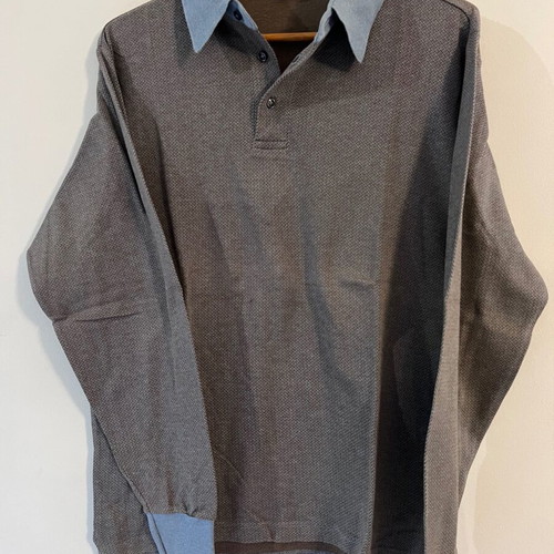 Gant long-sleeve polo shirt like new, size M-L, gray and blue