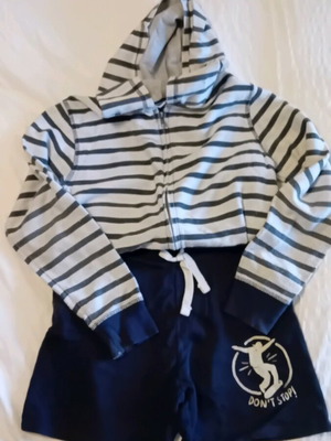 Mango striped jacket and shorts set like new for 8-9 years old