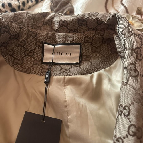 Gucci jacket with Swarovski crystals new with tag beige brown
