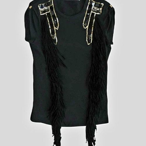 Elisabetta Franchi Gold blouse new, black and gold cotton