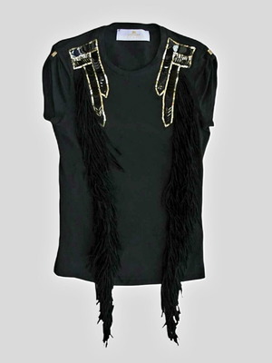 Elisabetta Franchi Gold blouse new, black and gold cotton