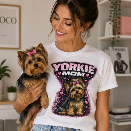 Yorkie Mom T-Shirt new, unisex Yorkshire Terrier dog mom gift