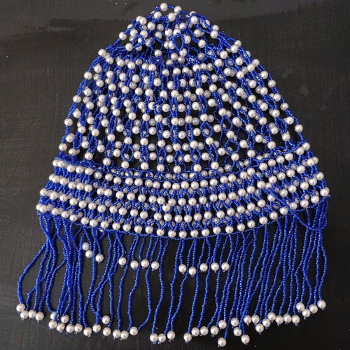 Hats with Beads and Pearls Set of 3 New, Brown Blue Black