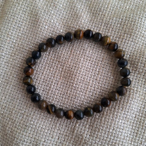 Bracelet tiger's eye semi-precious stone made to order, brown