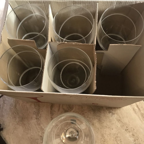 Crystal wine glasses new, set of 6 pieces