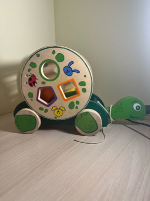 Wooden turtle toy used for shape learning