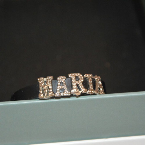Bracelet with leather strap like new, black and silver