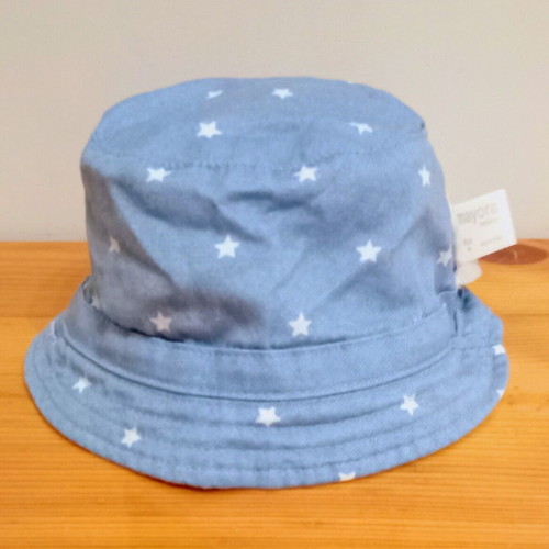 Mayoral reversible baby bucket hat like new, blue, 6 months, 44 cm