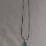 Necklace from PU leather like new, black and turquoise